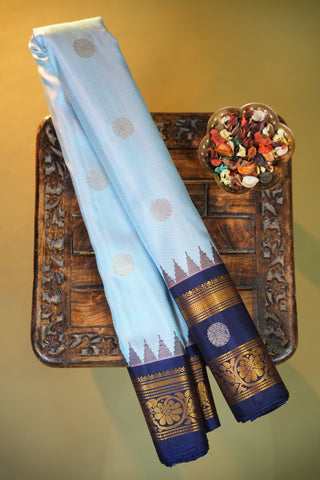 GADWAL PURE SILK GAP BORDER HANDLOOM SAREE