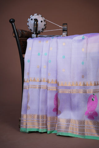 GADWAL PURE SILK GAP BORDER HANDLOOM SAREE