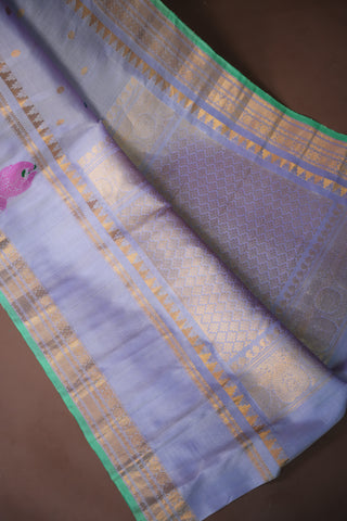 GADWAL PURE SILK GAP BORDER HANDLOOM SAREE
