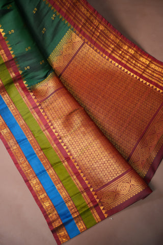 GADWAL PURE SILK GAP BORDER HANDLOOM SAREE