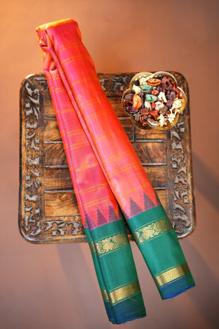 GADWAL PURE SILK GAP BORDER HANDLOOM SAREE