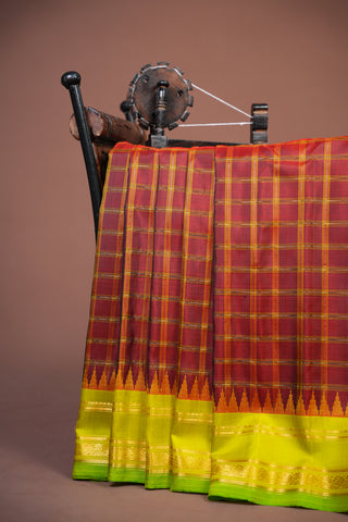GADWAL PURE SILK GAP BORDER HANDLOOM SAREE