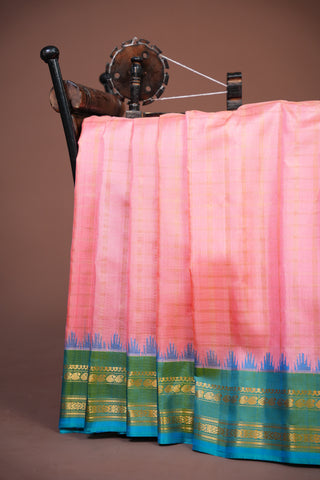 GADWAL PURE SILK GAP BORDER HANDLOOM SAREE