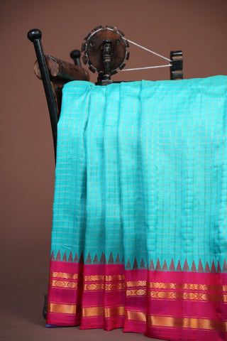 GADWAL PURE SILK GAP BORDER HANDLOOM SAREE
