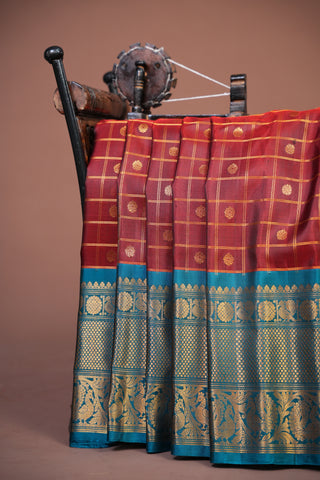 GADWAL PURE SILK CHECKS HANDLOOM SAREE