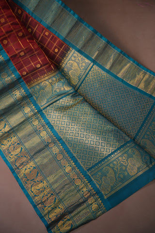 GADWAL PURE SILK CHECKS HANDLOOM SAREE