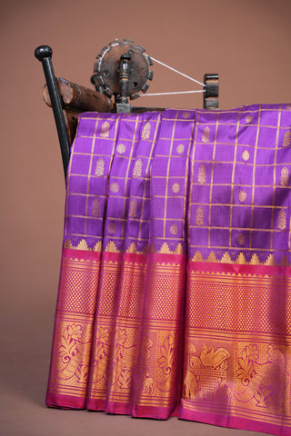 GADWAL PURE SILK CHECKS HANDLOOM SAREE
