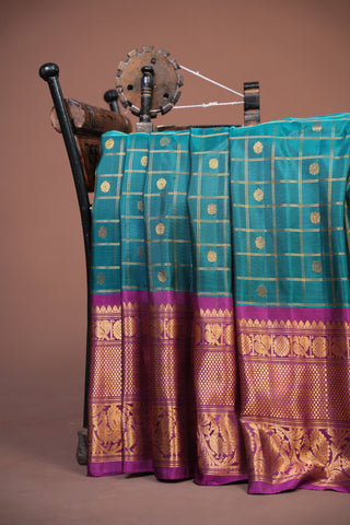 GADWAL PURE SILK CHECKS HANDLOOM SAREE