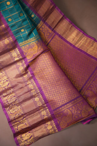 GADWAL PURE SILK CHECKS HANDLOOM SAREE