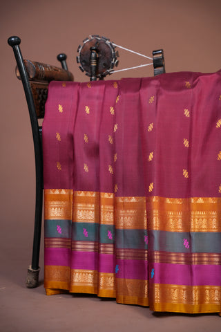 GADWAL PURE SILK GAP BORDER HANDLOOM SAREE