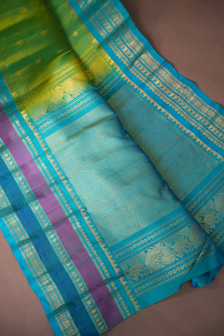 GADWAL PURE SILK GAP BORDER HANDLOOM SAREE