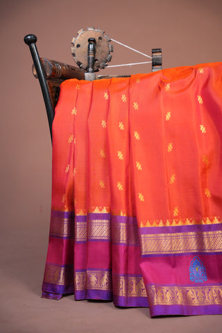 GADWAL PURE SILK GAP BORDER HANDLOOM SAREE