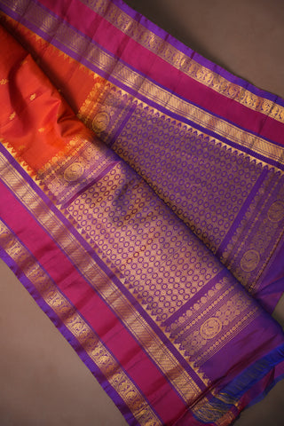 GADWAL PURE SILK GAP BORDER HANDLOOM SAREE