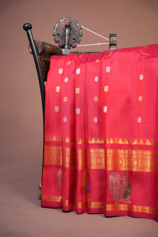 GADWAL PURE SILK GAP BORDER HANDLOOM SAREE
