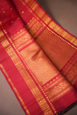 GADWAL PURE SILK GAP BORDER HANDLOOM SAREE