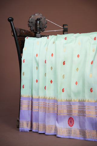 GADWAL PURE SILK GAP BORDER HANDLOOM SAREE