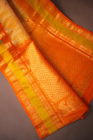 GADWAL PURE SILK GAP BORDER HANDLOOM SAREE