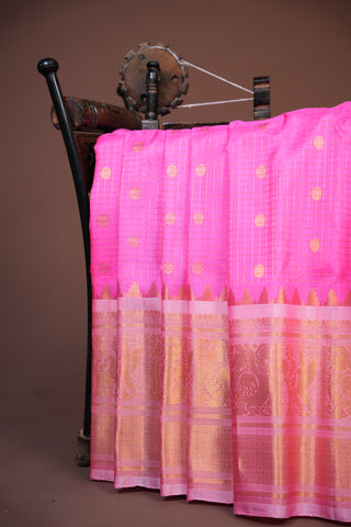 GADWAL PURE SILK CHECKS HANDLOOM SAREE