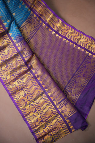GADWAL PURE SILK CHECKS HANDLOOM SAREE