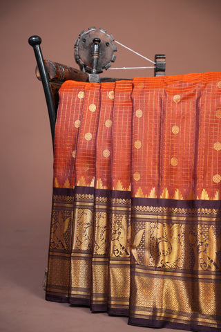 GADWAL PURE SILK CHECKS HANDLOOM SAREE