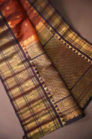 GADWAL PURE SILK CHECKS HANDLOOM SAREE