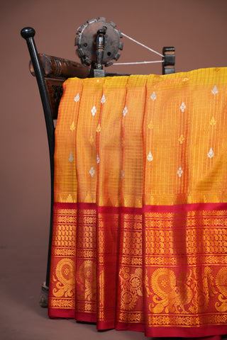GADWAL PURE SILK CHECKS HANDLOOM SAREE