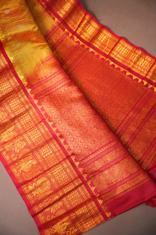 GADWAL PURE SILK CHECKS HANDLOOM SAREE