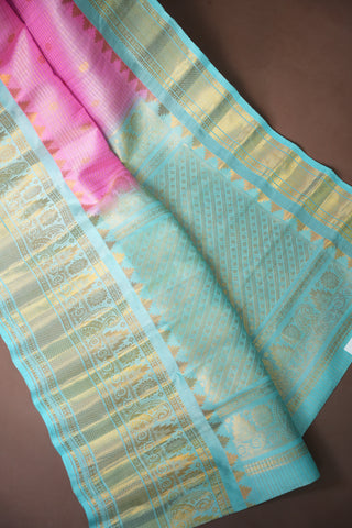GADWAL PURE SILK CHECKS HANDLOOM SAREE