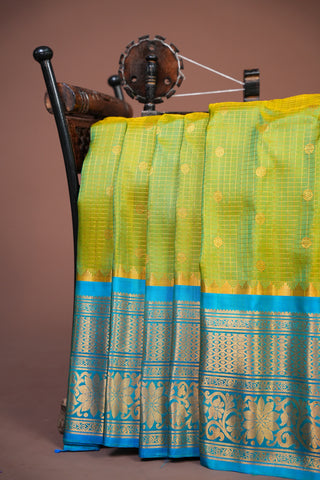GADWAL PURE SILK CHECKS HANDLOOM SAREE