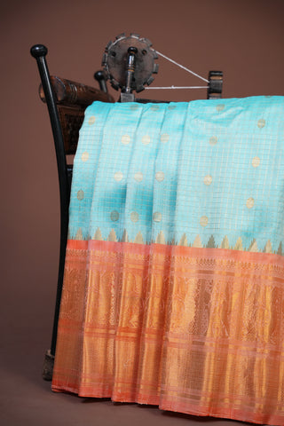 GADWAL PURE SILK CHECKS HANDLOOM SAREE