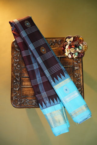 GADWAL PURE SILK GAP BORDER HANDLOOM SAREE