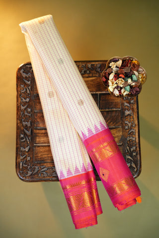 GADWAL PURE SILK GAP BORDER HANDLOOM SAREE