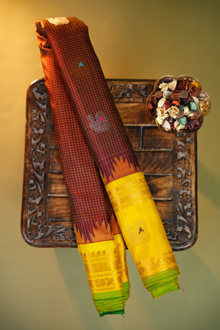 GADWAL PURE SILK GAP BORDER HANDLOOM SAREE