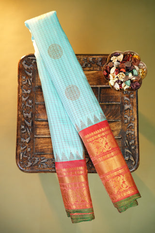 GADWAL PURE SILK TISSUE BORDER HANDLOOM SAREE