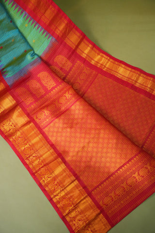 GADWAL PURE SILK TRADITIONAL KUTTU BORDER HANDLOOM SAREE