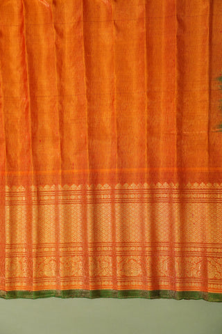 GADWAL PURE SILK TISSUE BORDER HANDLOOM SAREE