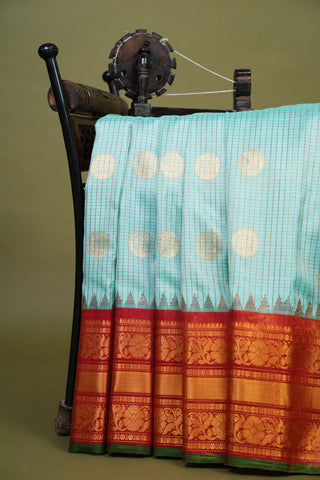 GADWAL PURE SILK TISSUE BORDER HANDLOOM SAREE
