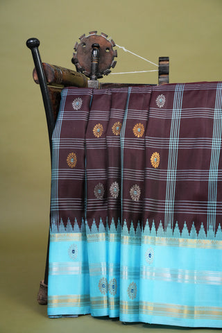 GADWAL PURE SILK GAP BORDER HANDLOOM SAREE