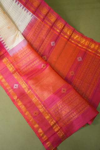 GADWAL PURE SILK GAP BORDER HANDLOOM SAREE