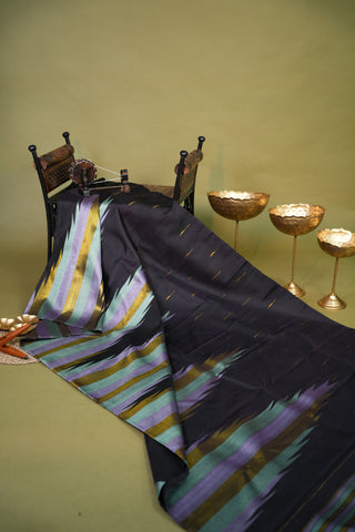 KANCHIPURAM PURE SILK HANDLOOM SAREE WITH TEMPLE BORDER