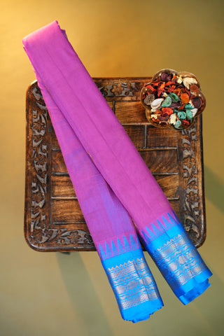 PURE GADWAL COTTON SAREE WITH SMALL BORDER