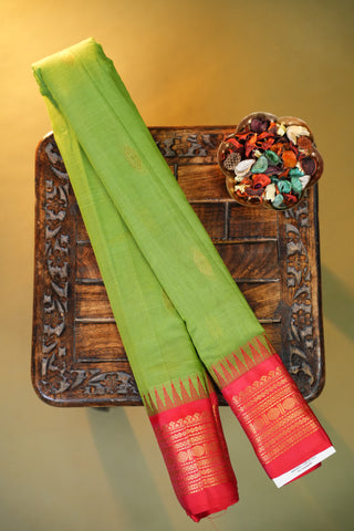 PURE GADWAL COTTON SAREE WITH SMALL BORDER