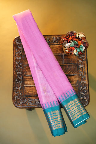 PURE GADWAL COTTON SAREE WITH SMALL BORDER