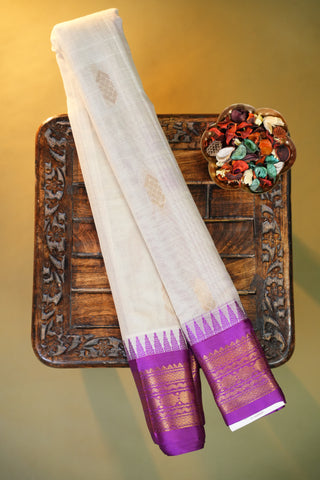 PURE GADWAL COTTON SAREE WITH SMALL BORDER