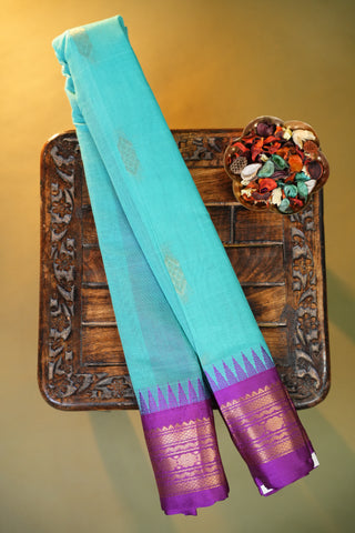 PURE GADWAL COTTON SAREE WITH SMALL BORDER