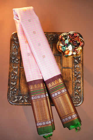 GADWAL PURE SILK GINGHAM CHECKS HANDLOOM SAREE