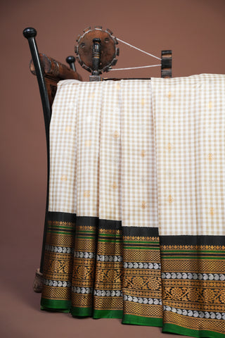 GADWAL PURE SILK GINGHAM CHECKS HANDLOOM SAREE