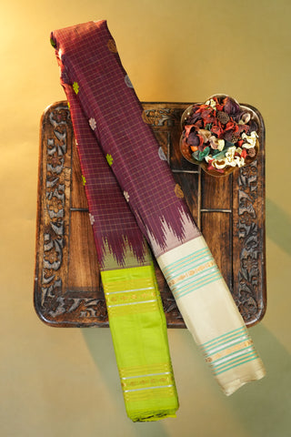 GADWAL PURE SILK GANGA JAMUNA GAP BORDER SAREE