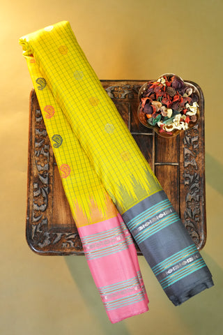 GADWAL PURE SILK GANGA JAMUNA GAP BORDER SAREE