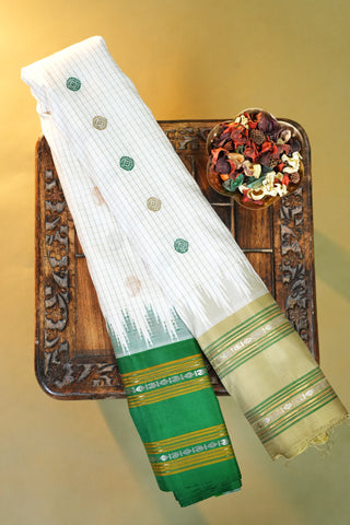 GADWAL PURE SILK GANGA JAMUNA GAP BORDER SAREE